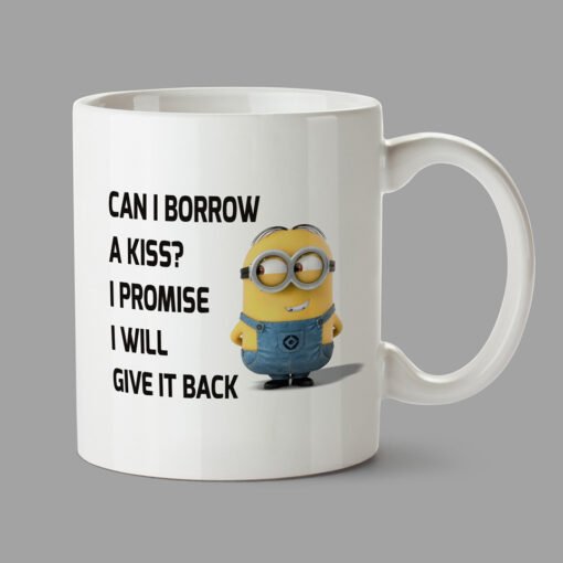 Personalised Mugs (£5.90) - Can I borrow a kiss? - Stockport Print Design